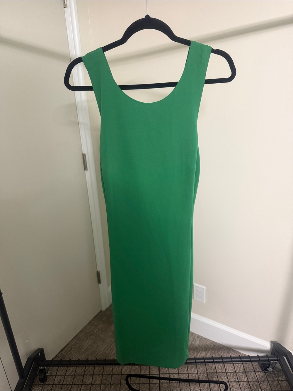 Ann Taylor Sleeveless Emerald Green Midi Sheath Dress